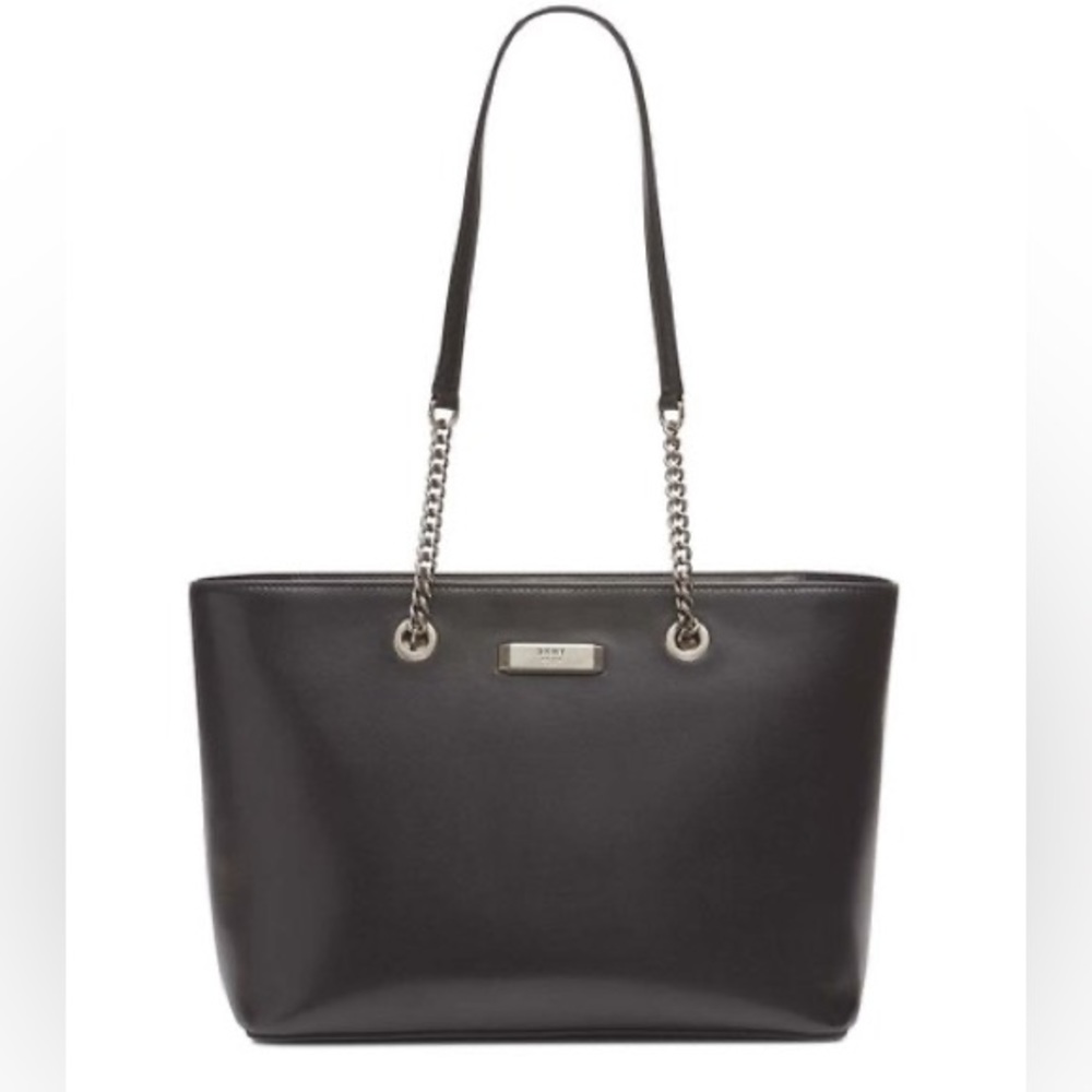 ‼️BRAND NEW, NEVER BEFORE WORN‼️ DKNY Black Val Leather Shopper Bag
